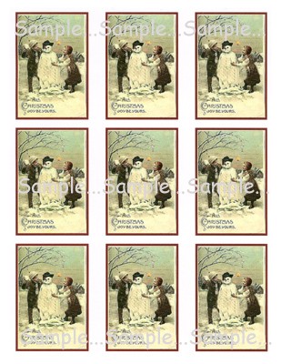 T 9 - Snowman with Children Image